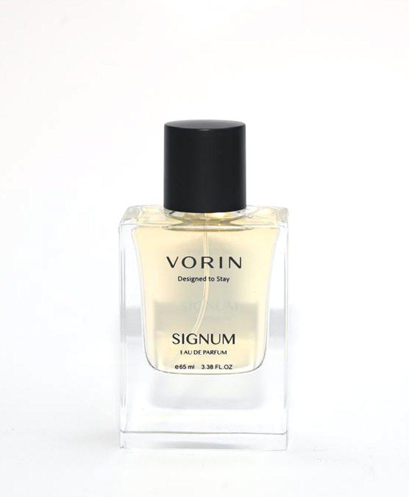 SIGNUM eau de parfum bottle, pale liquid with a black cap